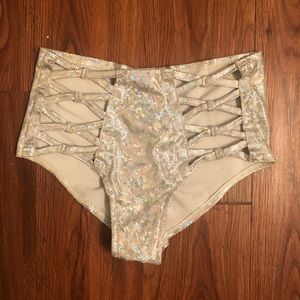 iHeartRaves Criss Cross Holographic Bottoms